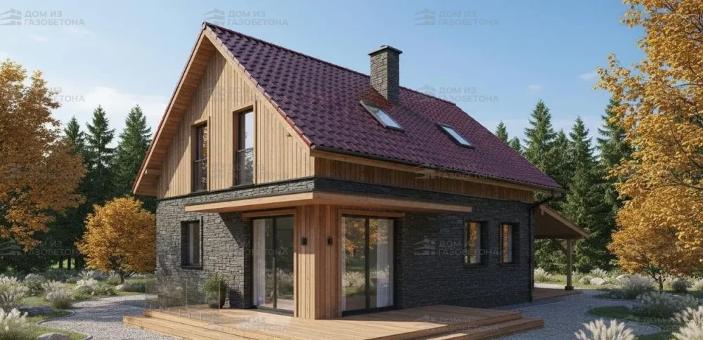 Проект Двухэтажный дом 10 на 8, 126 м2