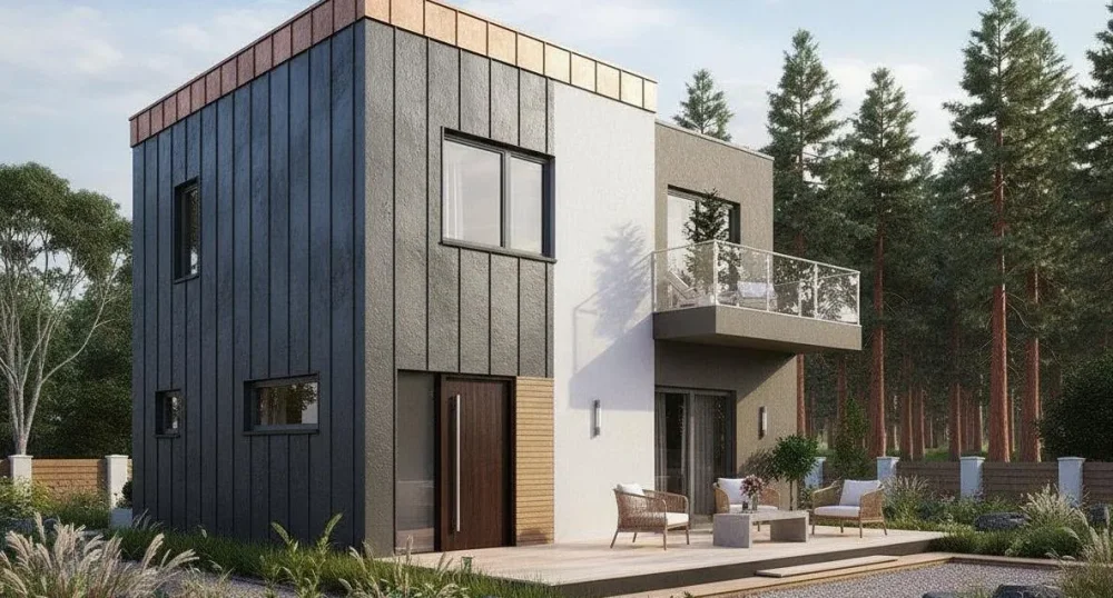 Проект Двухэтажный дом 8 на 9, 98 м2