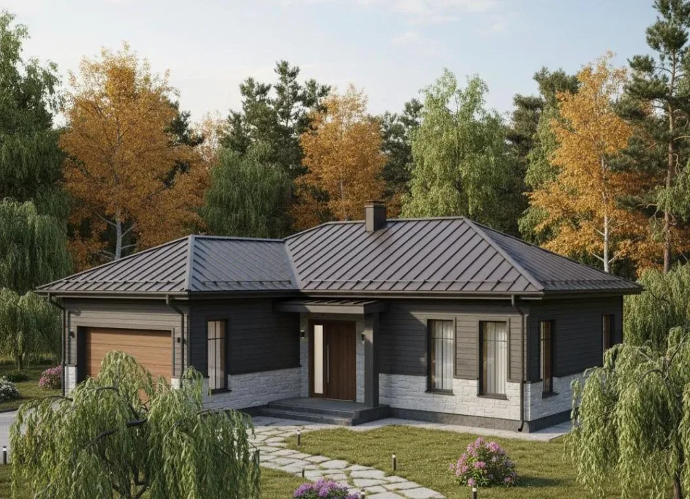 Проект Одноэтажный дом 19 на 15, 115 м2